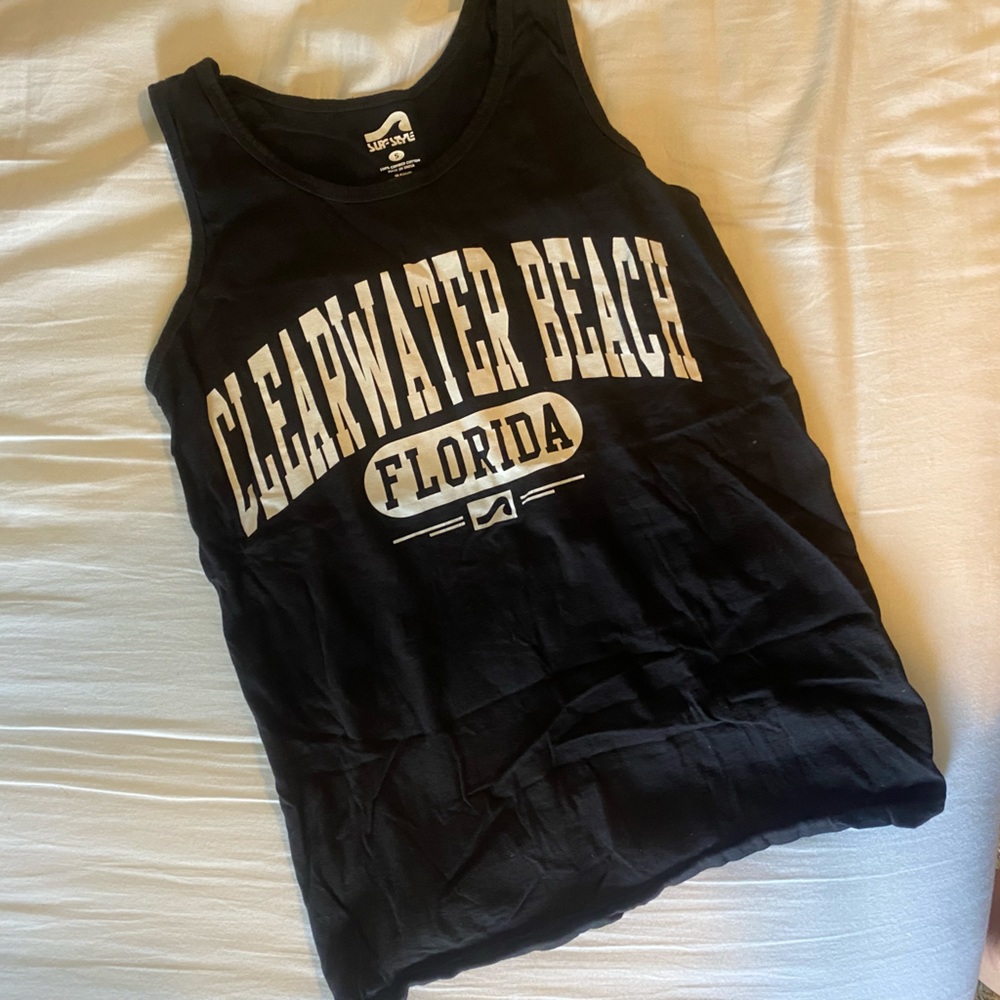 Clearwater Beach Black Tank Top